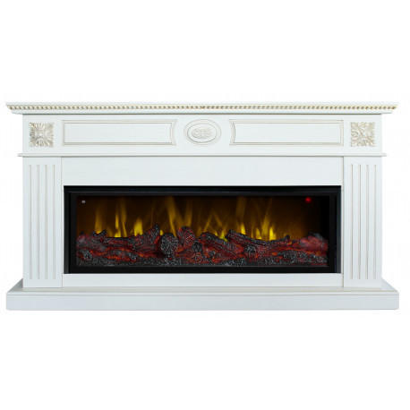 Линейный электрокамин Real-Flame Siena BV/42 WT-619G с очагом Beverly 1000