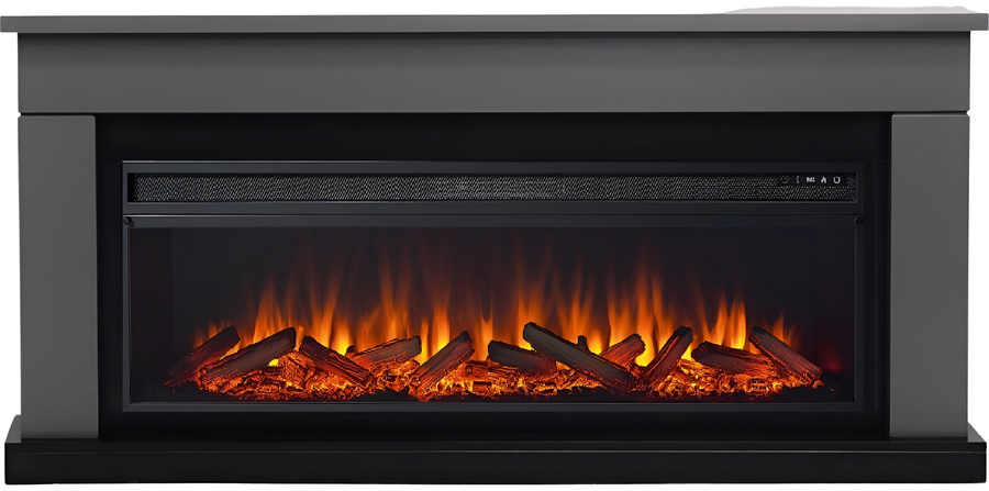 Линейный электрокамин Elekam Bolton графит грей с черным с очагом Pulsar 60