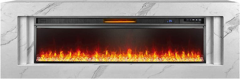 Линейный электрокамин Royal Flame Line 60 SFT White Marble с очагом Vision 60 LED