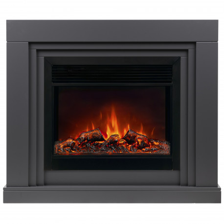 Электрокамин с широким очагом 2D Real-Flame Stanley 26 GR-P718 с очагом MOONBLAZE DELUXE BL